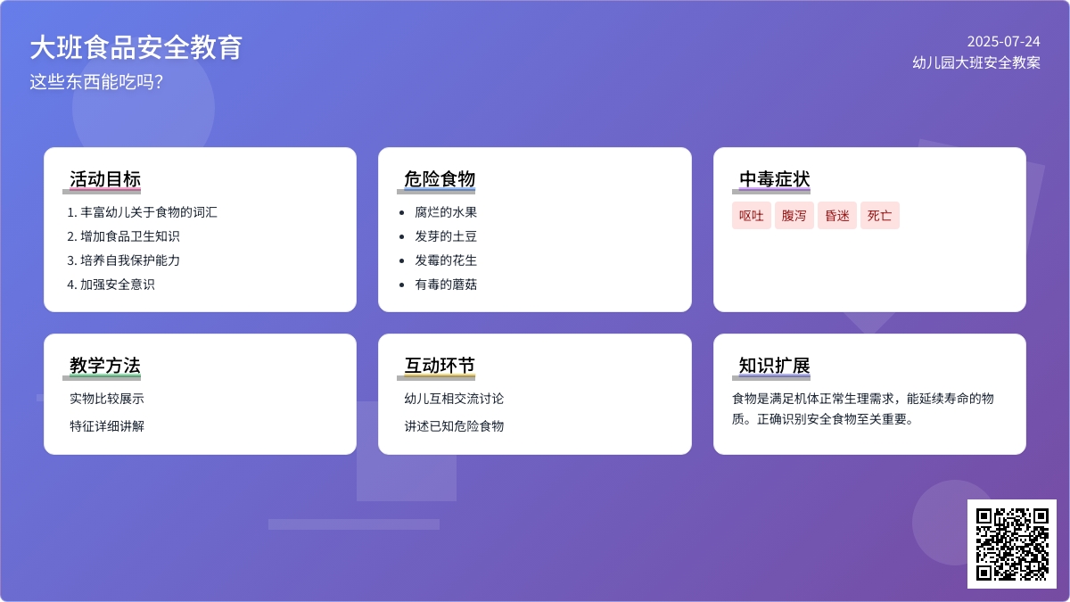 幼儿园大班食品安全教案《这些东西能吃吗》