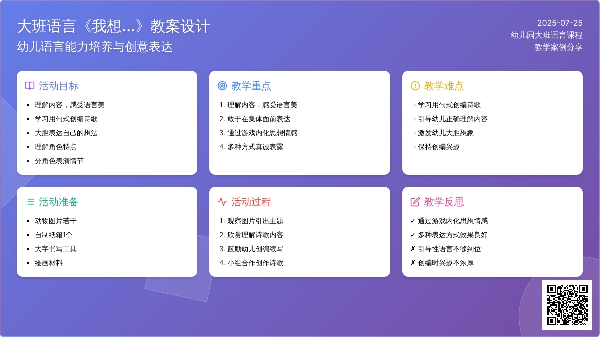 幼儿园大班语言教案《我想…》含反思