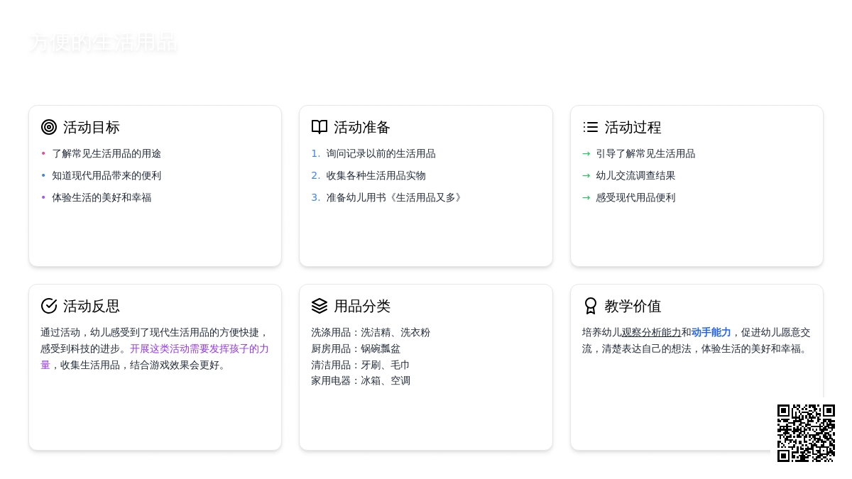 幼儿园大班社会优秀教案《方便的生活用品》含反思