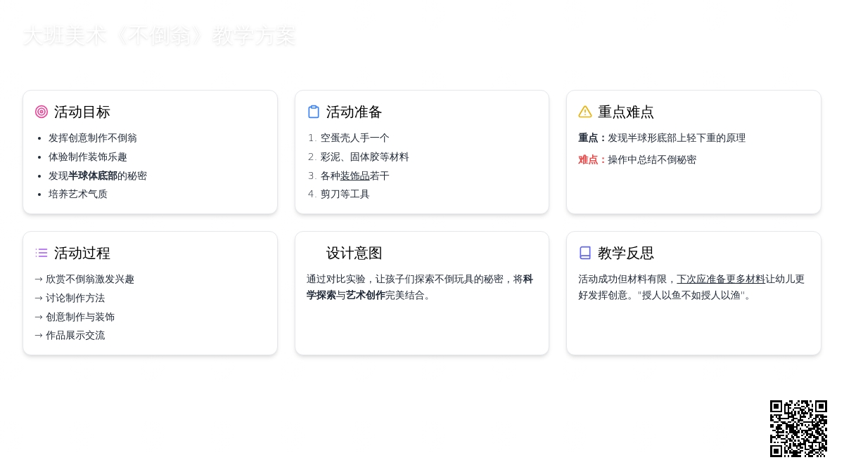 幼儿园大班美术教案《不倒翁》含反思