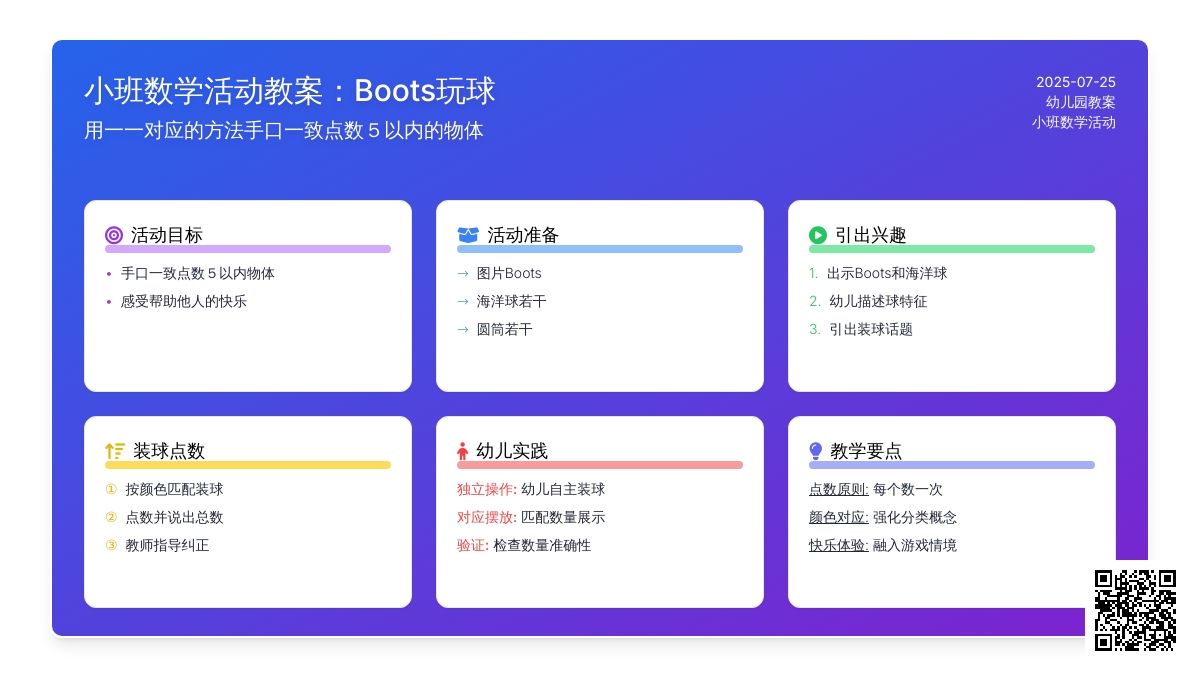 小班数学活动教案：Boots玩球