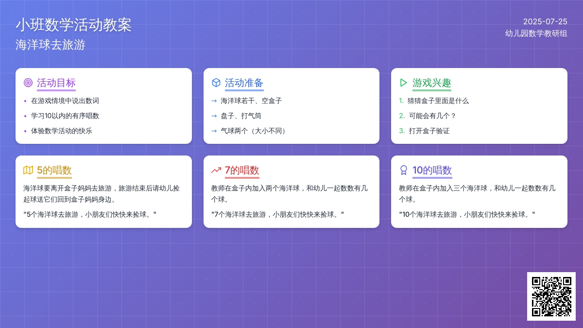 小班数学活动教案：海洋球去旅游