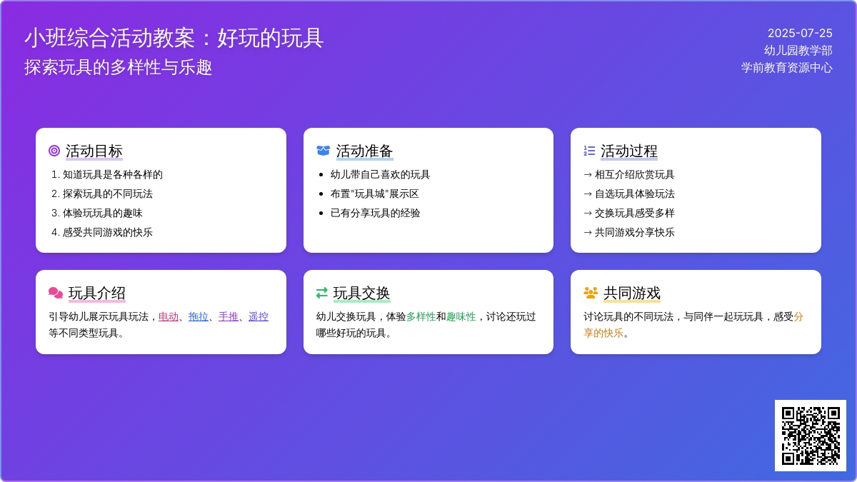 小班综合活动教案：好玩的玩具