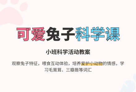 小班科学活动教案：可爱的兔子-幼师课件网
