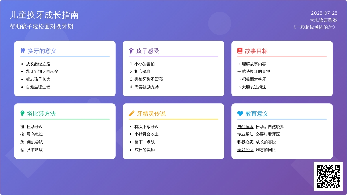 大班语言教案：一颗超级顽固的牙