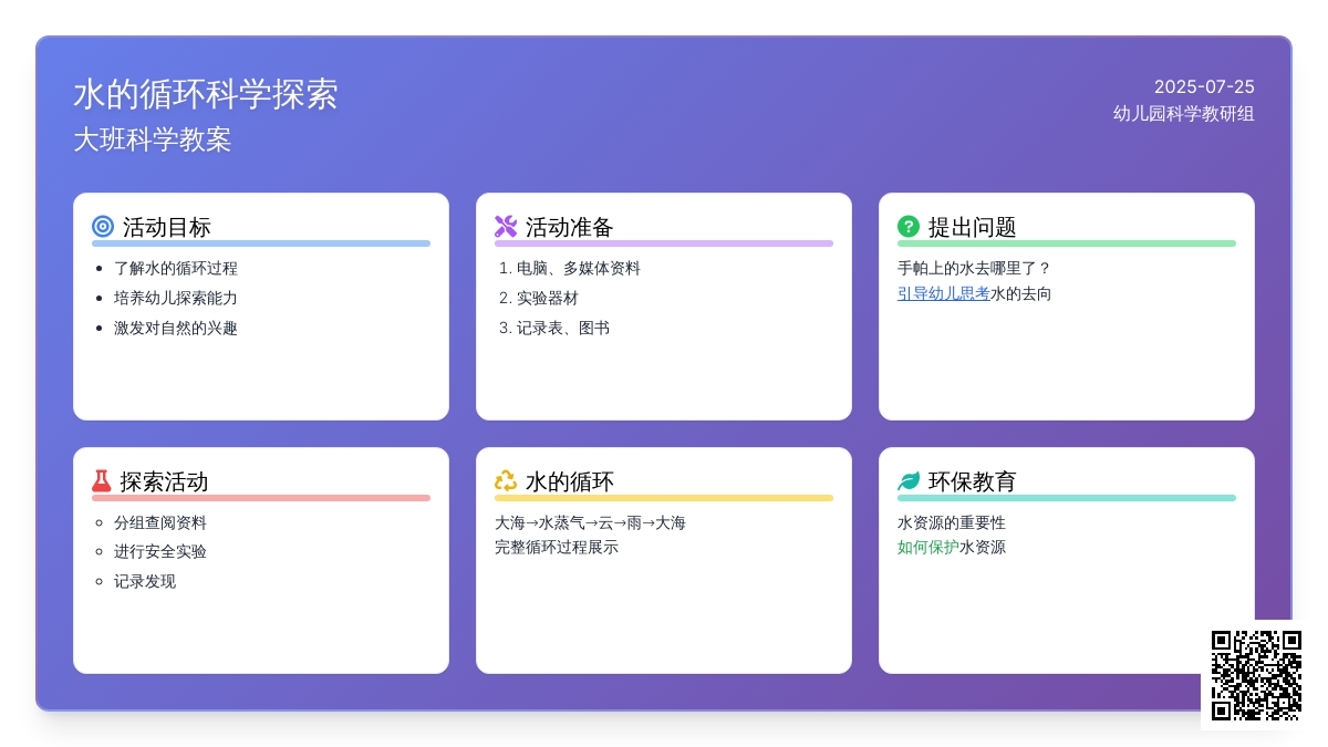 大班科学教案：水的循环
