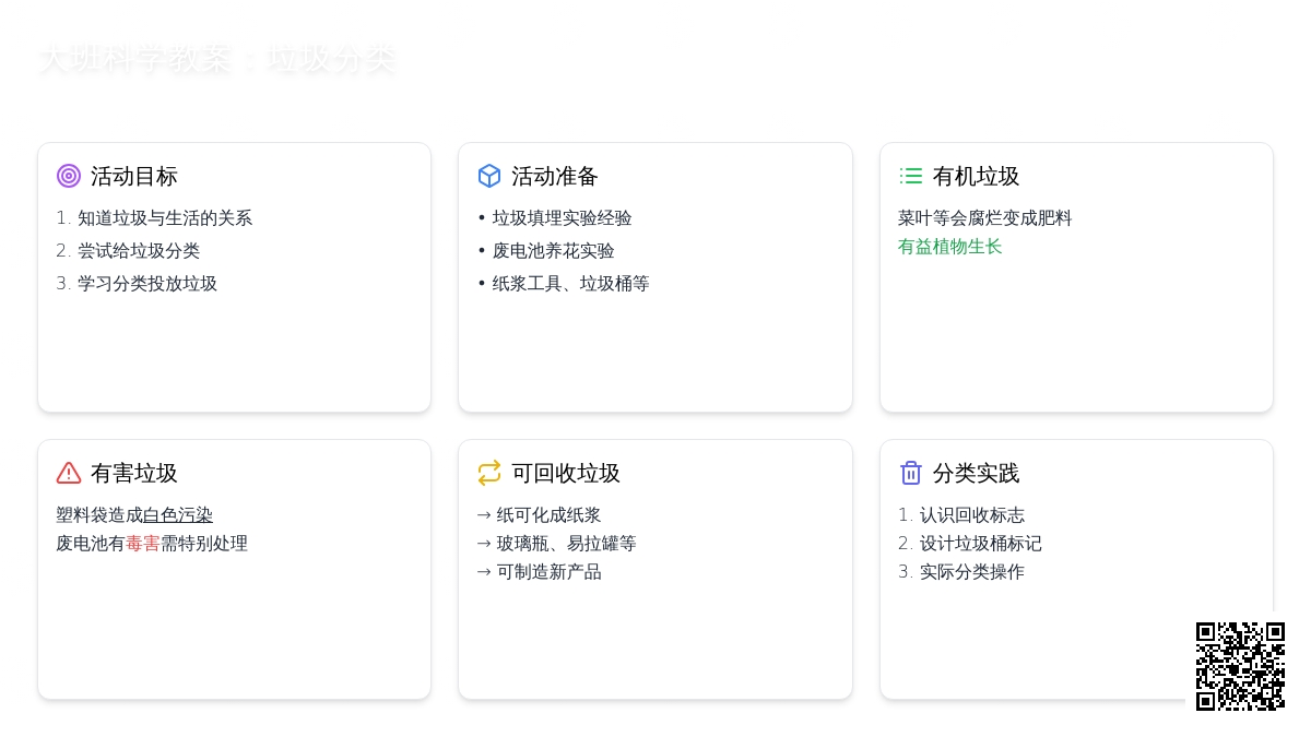 大班科学教案：垃圾分类