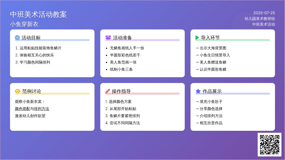 中班美术活动教案：小鱼穿新衣