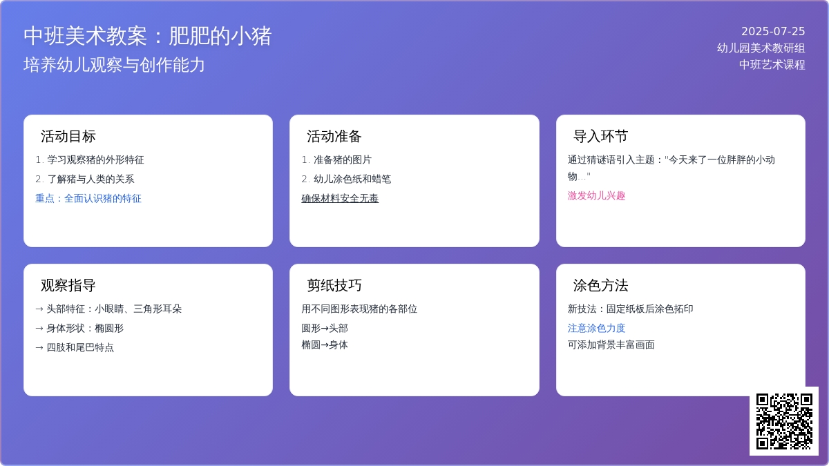 中班美术教案：肥肥的小猪