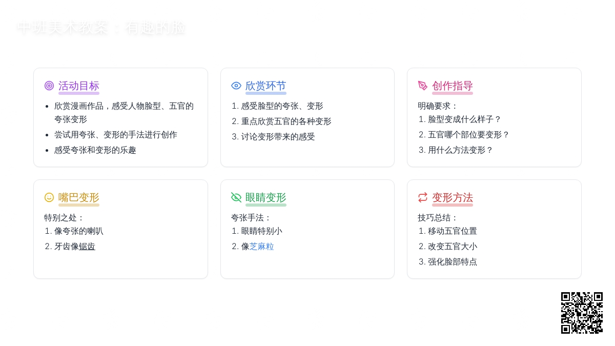 中班美术教案：有趣的脸
