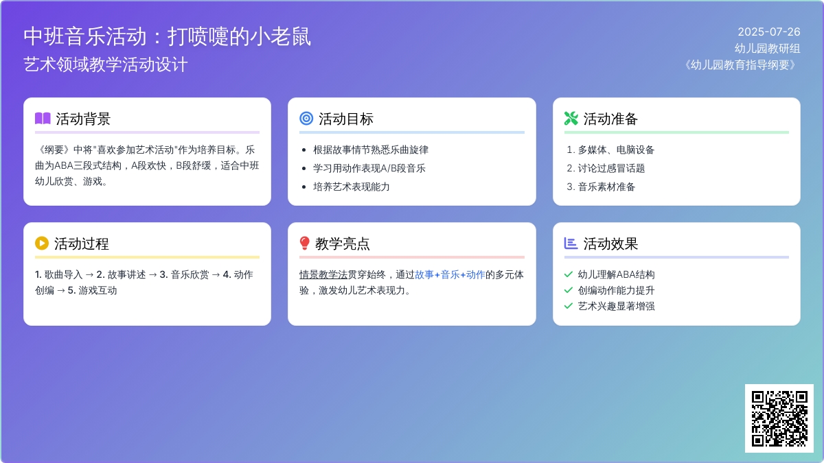 中班音乐活动：打喷嚏的小老鼠