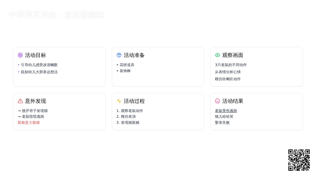 中班语言活动：老鼠娶媳妇