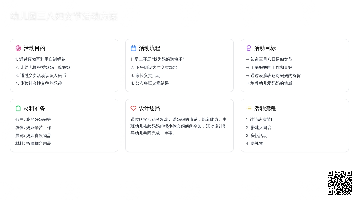 幼儿园三八妇女节多个活动方案