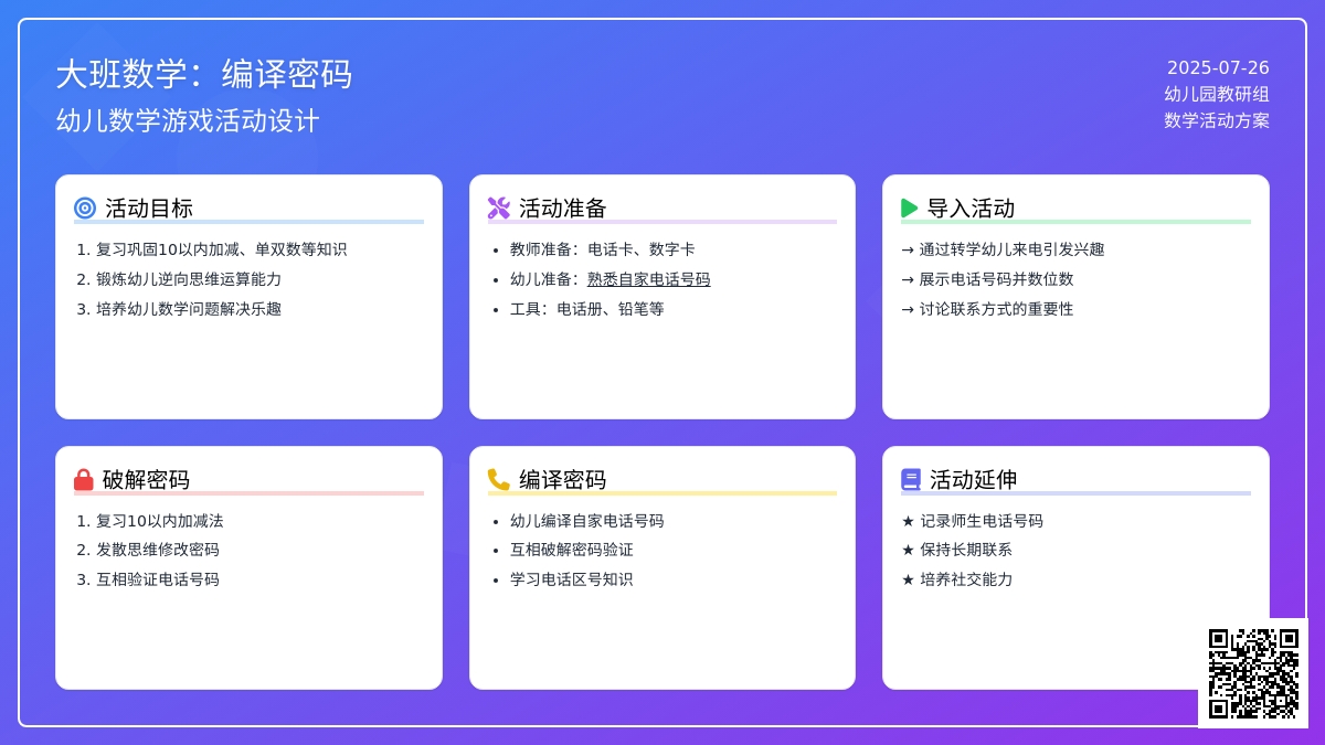 大班数学：编译密码