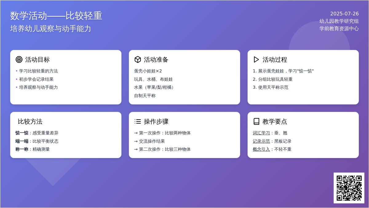 课题：数学活动――比较轻重