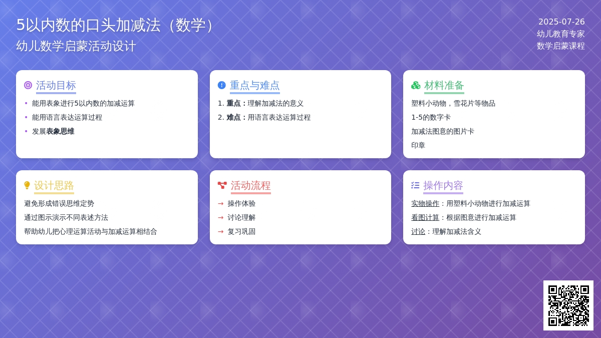 5以内数的口头加减法（数学）