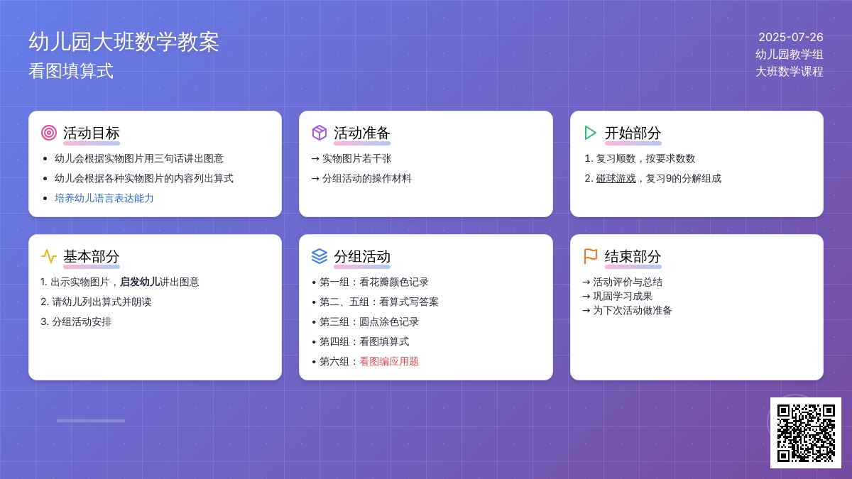 幼儿园大班数学教案：看图填算式