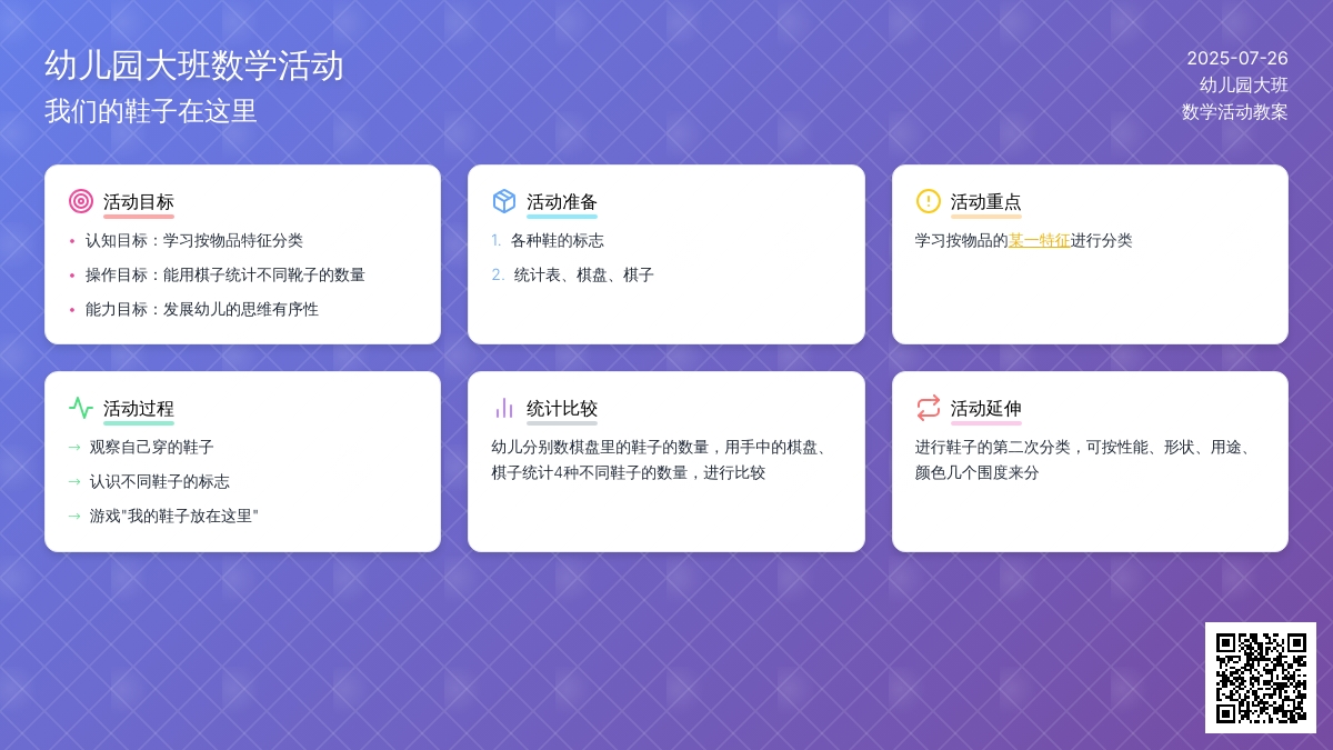 幼儿园大班数学活动――我们的鞋子在这里
