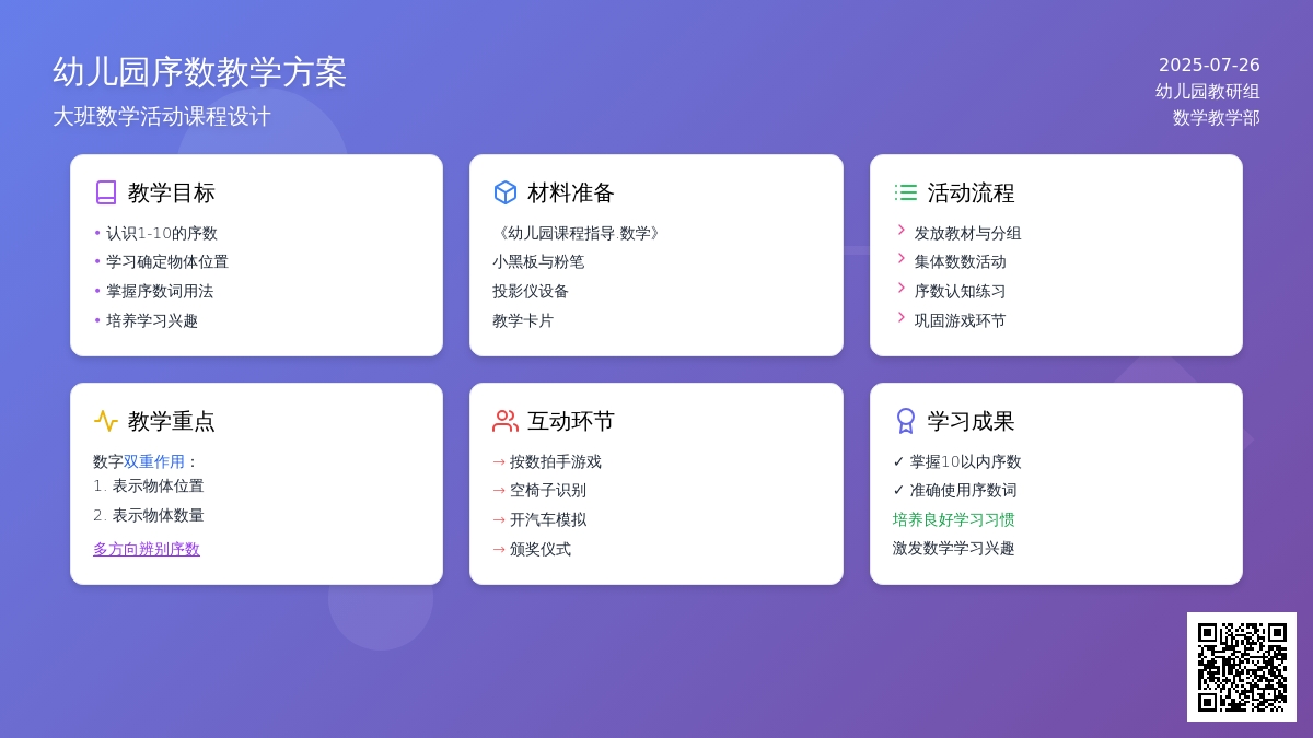 认识序数（大班数学活动）