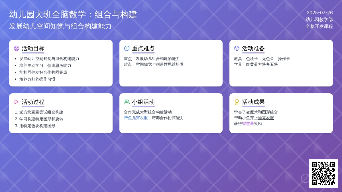 幼儿园大班全脑数学：组合与构建
