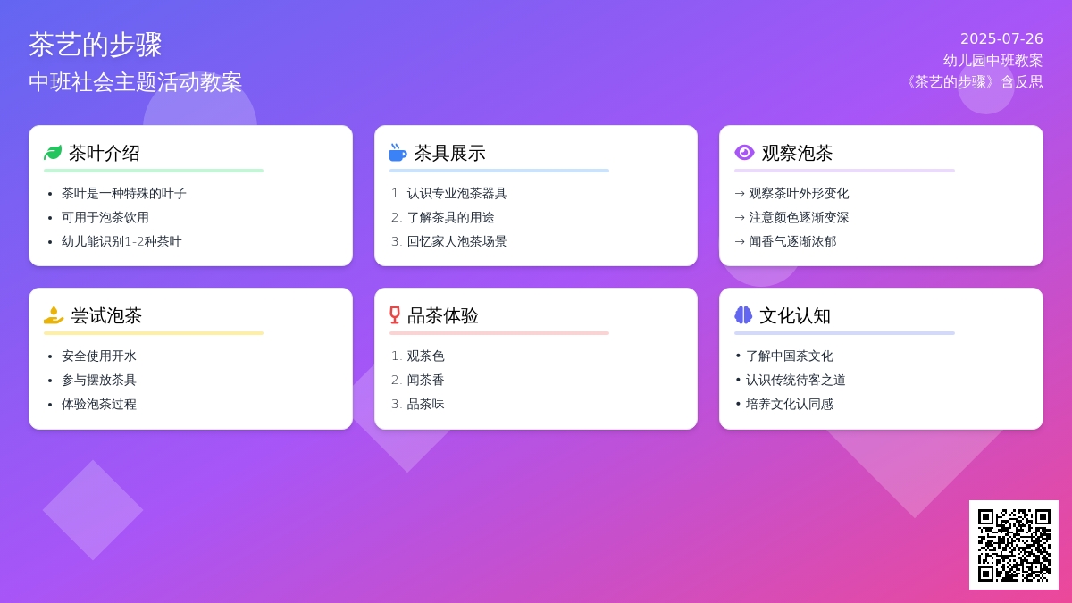 幼儿园中班教案《茶艺的步骤》含反思