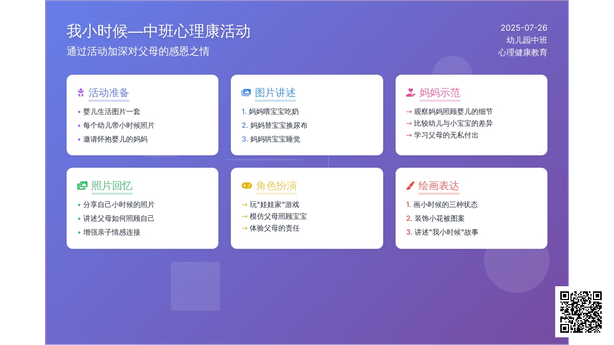 我小时候―中班心理健康活动