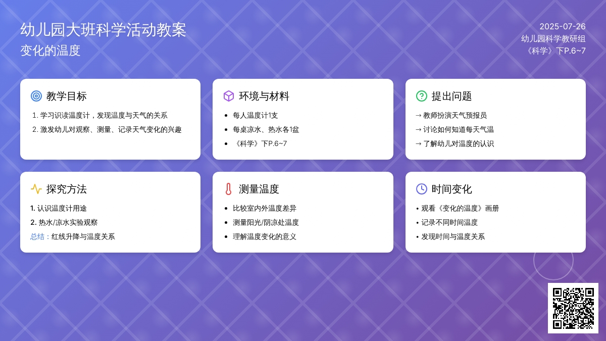 幼儿园大班科学活动教案：变化的温度