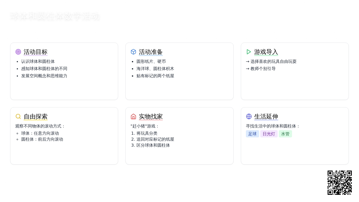 幼儿园大班数学活动教案：球体和圆柱体