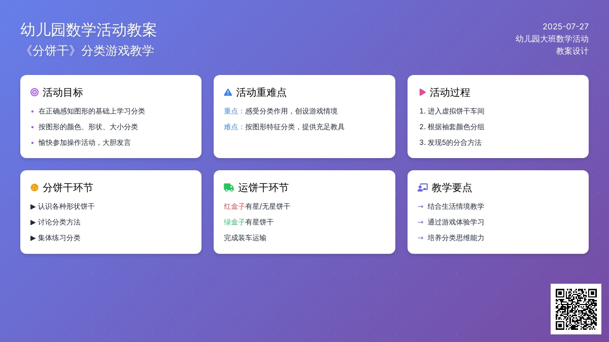 幼儿园大班数学活动《分饼干》教案