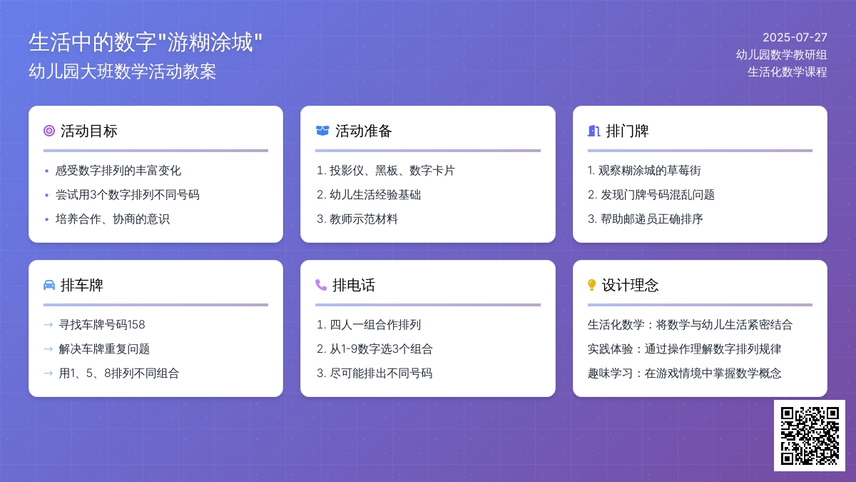 幼儿园大班数学活动教案：生活中的数字“游糊涂城”