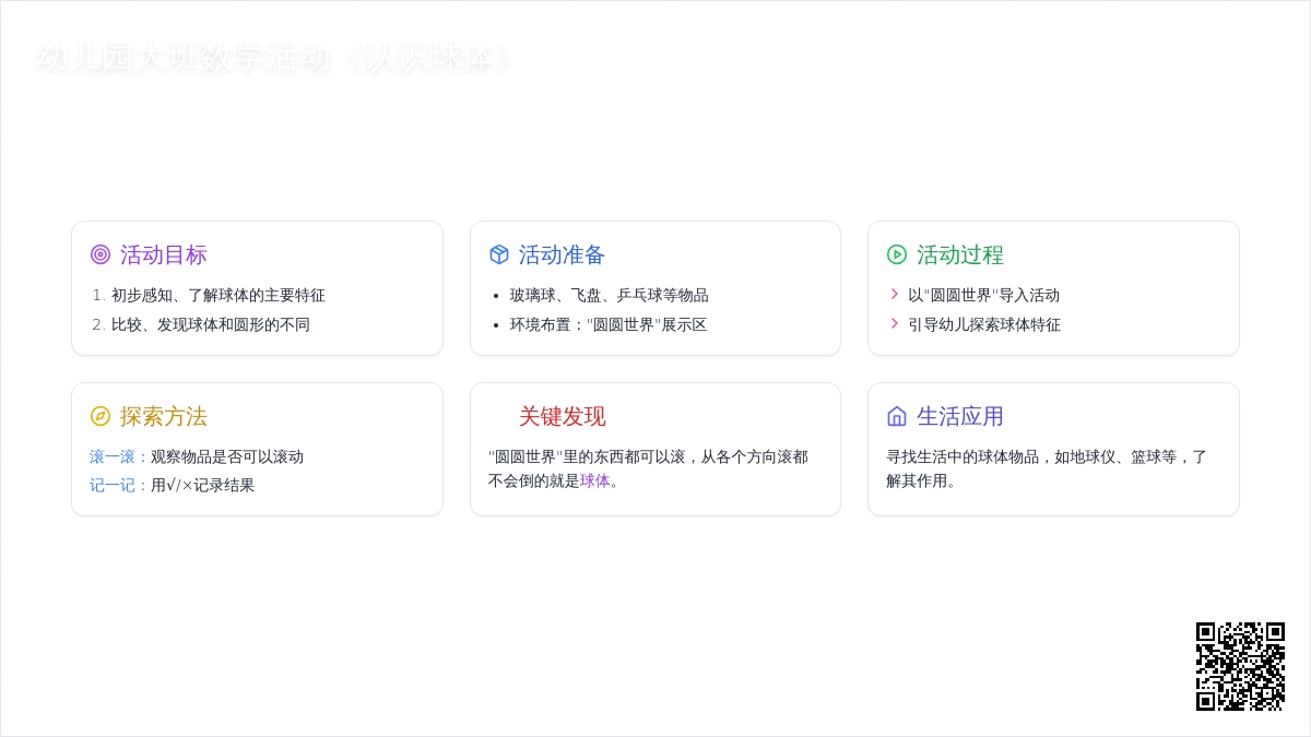 幼儿园大班数学活动《认识球体》