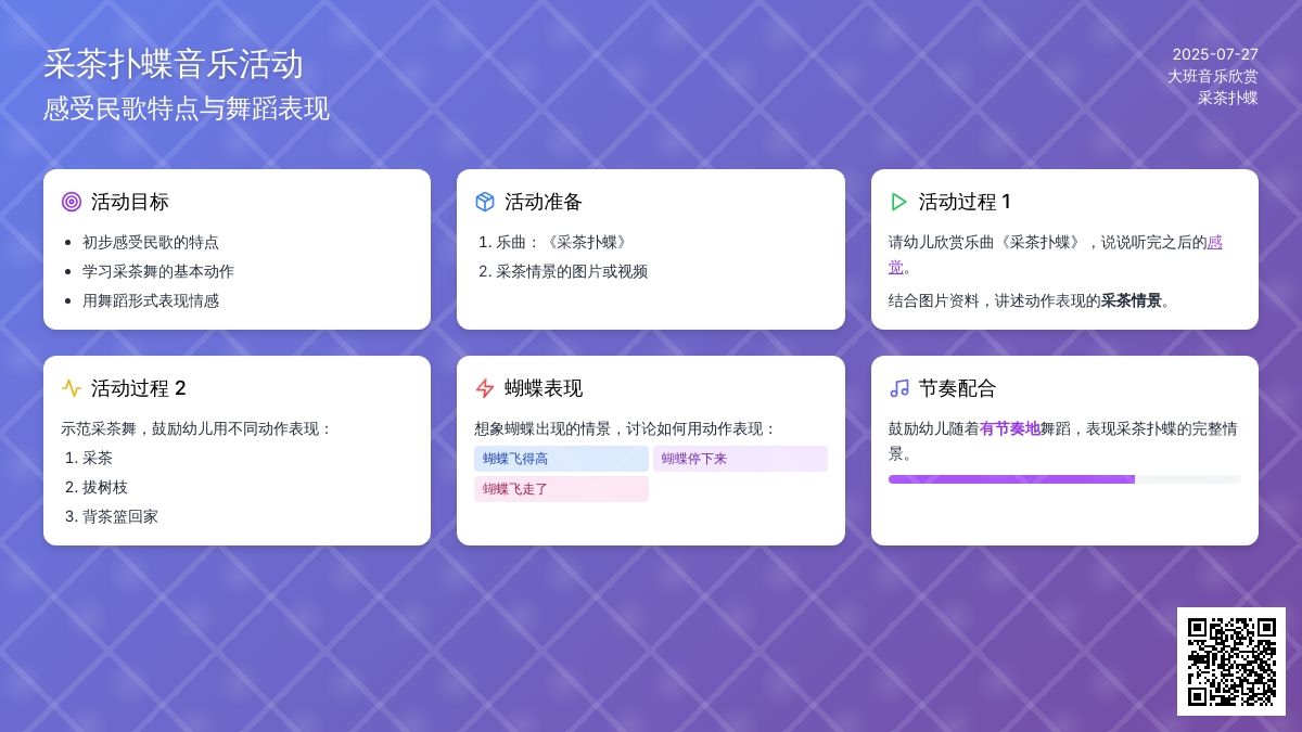 大班音乐欣赏：采茶扑蝶