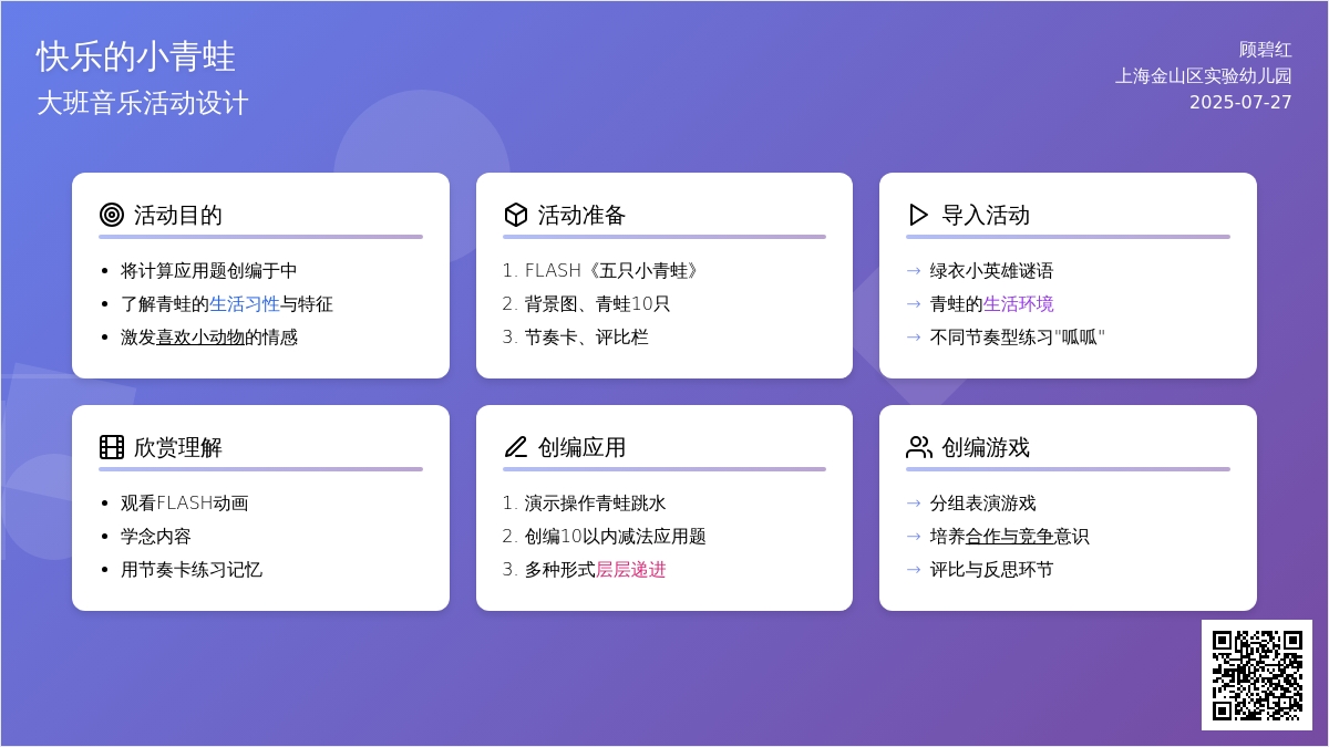 大班音乐：快乐的小青蛙