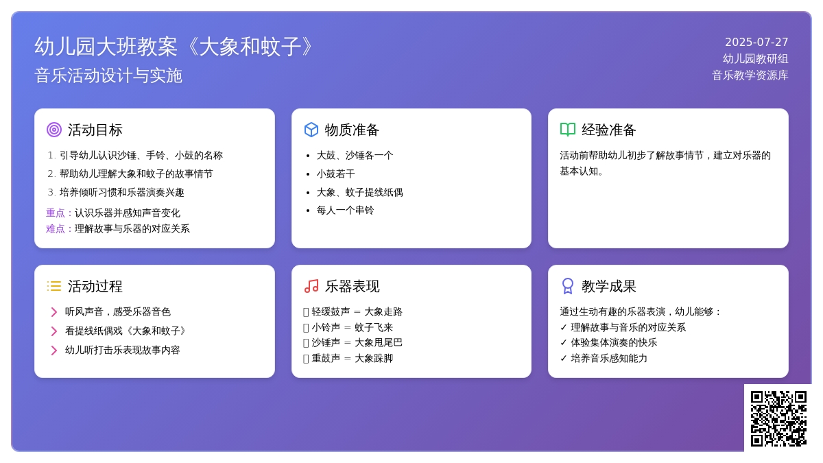 幼儿园大班教案《大象和蚊子》