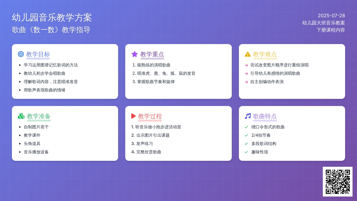 幼儿园大班音乐下册教案：歌曲《数一数》