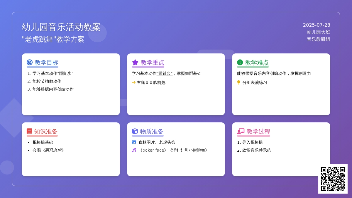 幼儿园大班音乐活动教案“老虎跳舞”