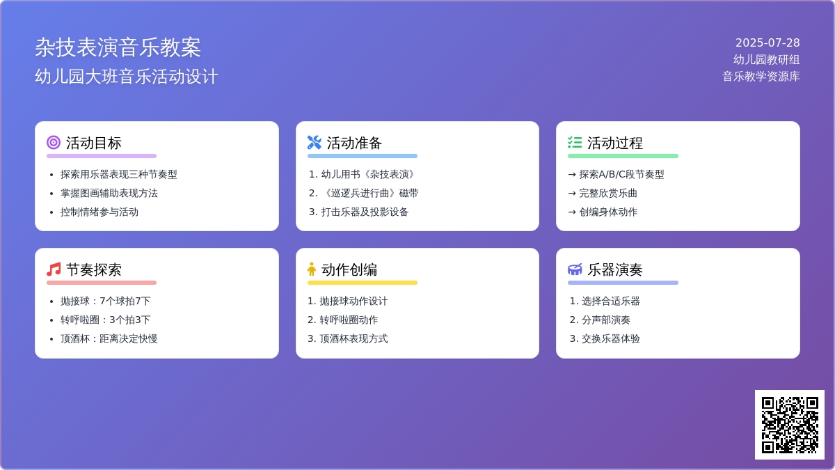 幼儿园大班音乐教案：杂技表演