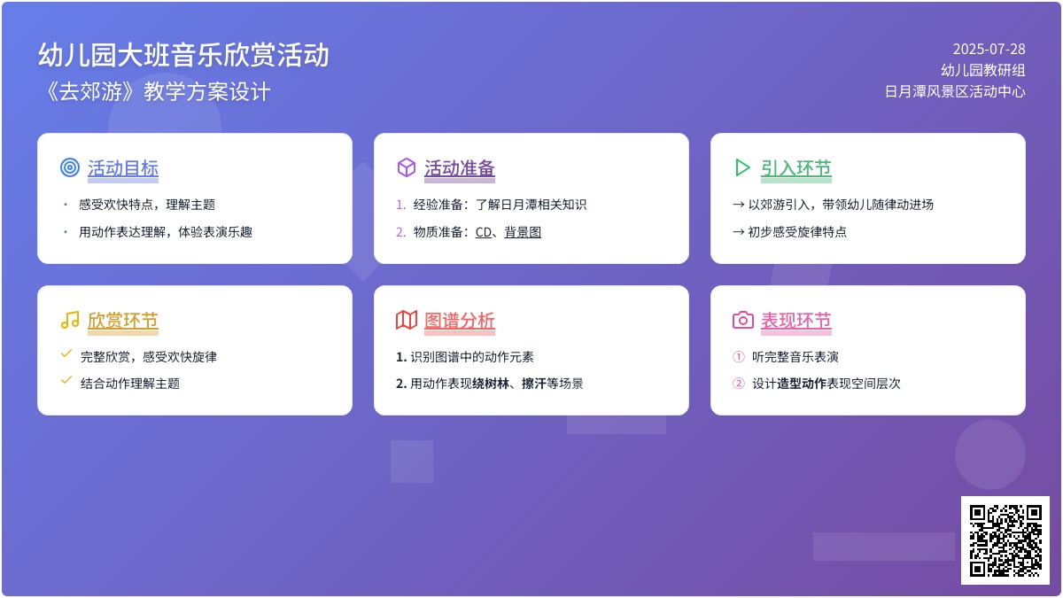 幼儿园大班音乐欣赏活动《去郊游》