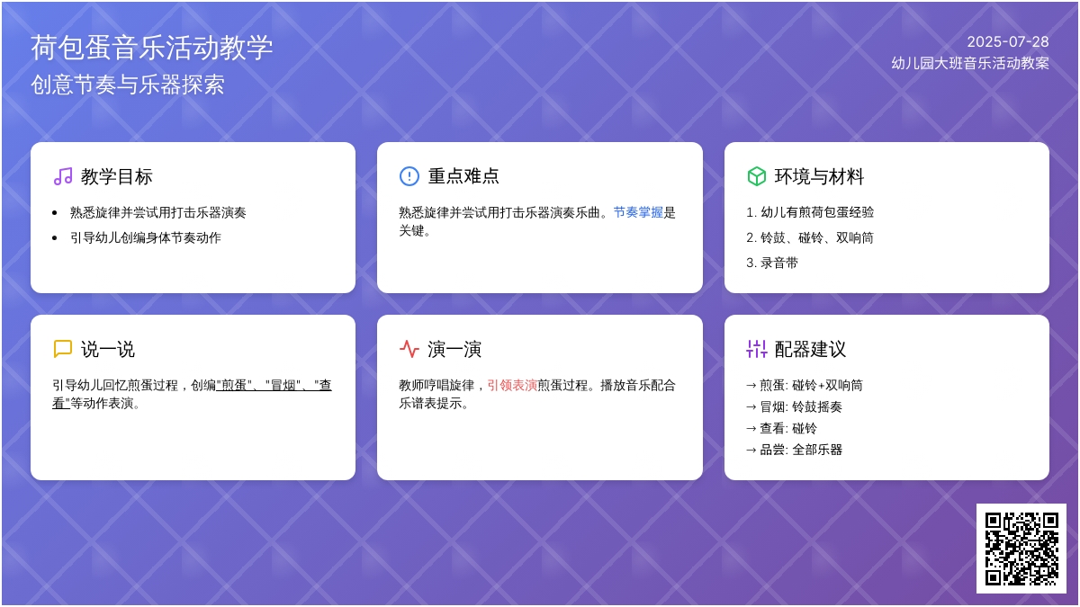 幼儿园大班音乐活动教案：荷包蛋