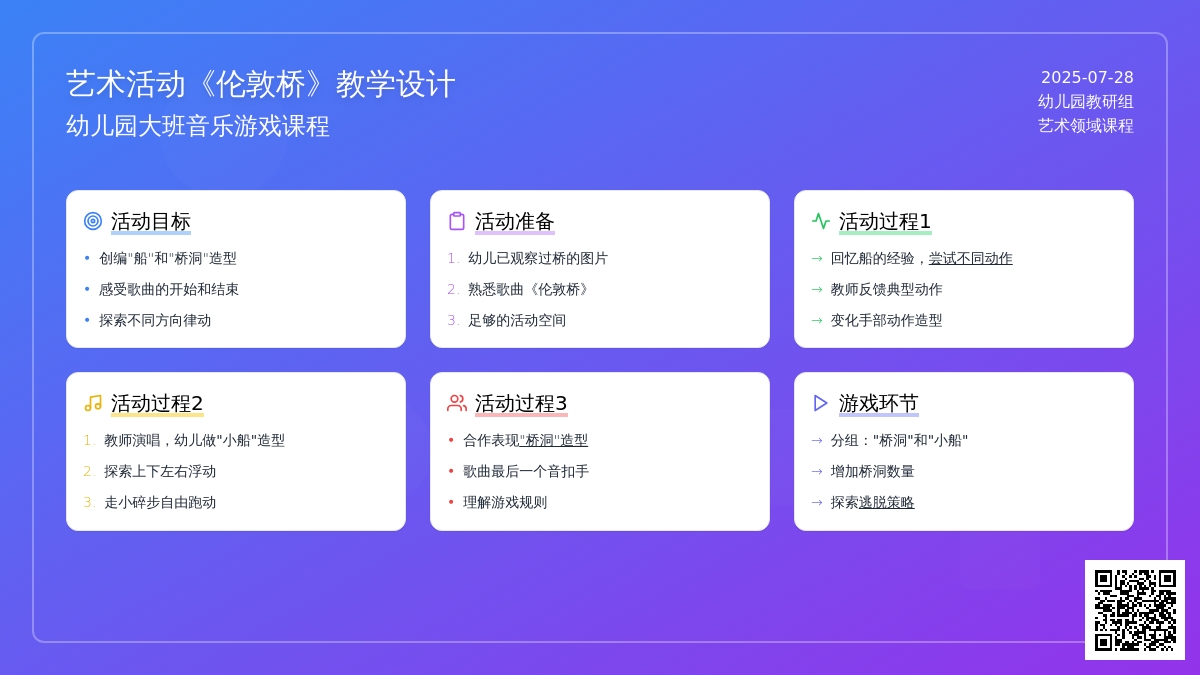 幼儿园大班艺术（音乐游戏）《伦敦桥》