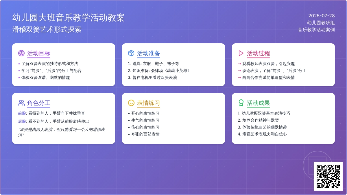 幼儿园大班音乐教学活动教案：滑稽双簧