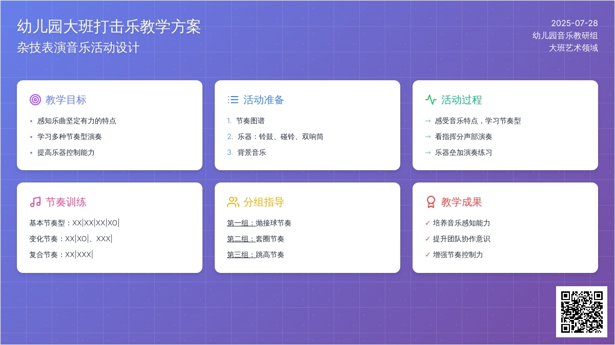 幼儿园大班打击乐：杂技表演