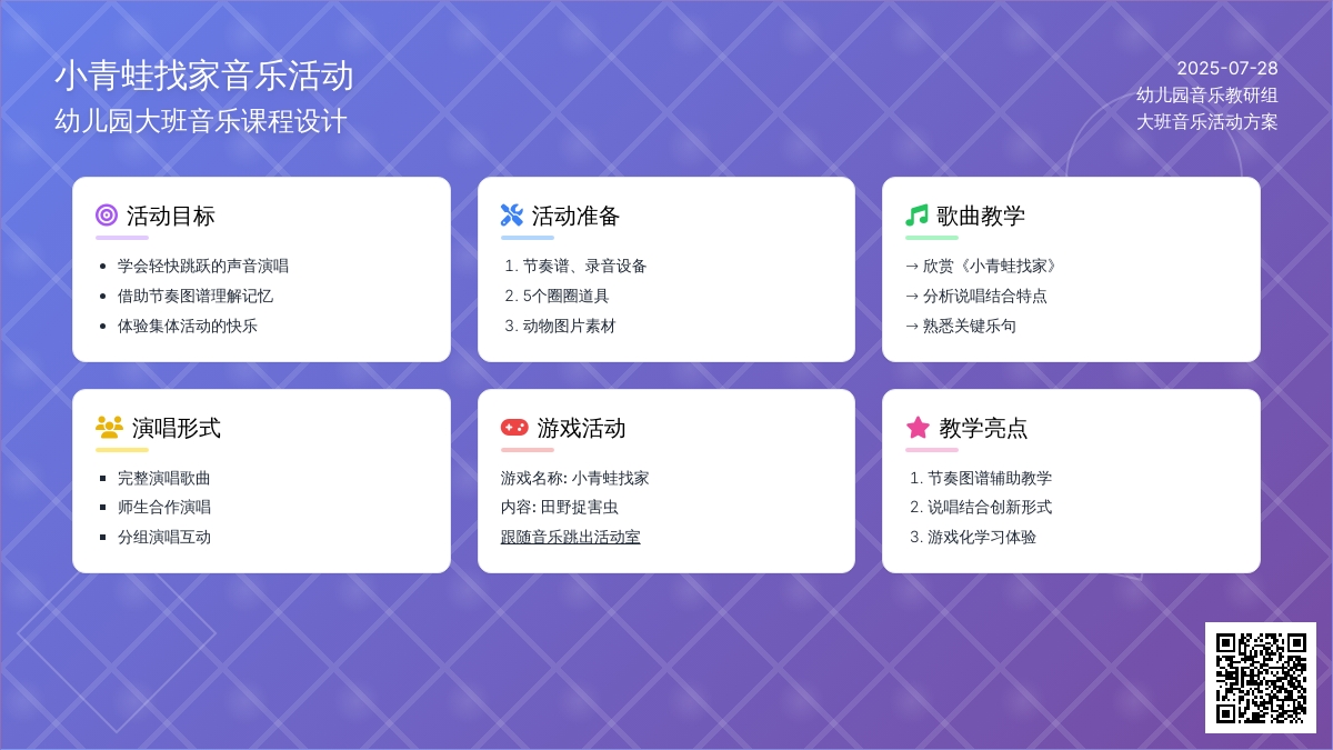 幼儿园大班音乐：歌曲―小青蛙找家