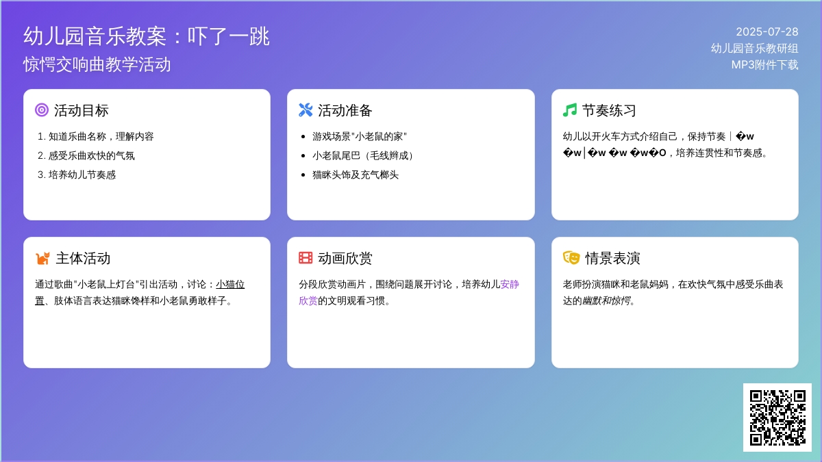 幼儿园音乐教案：吓了一跳（原惊愕交响曲）含音乐MP3