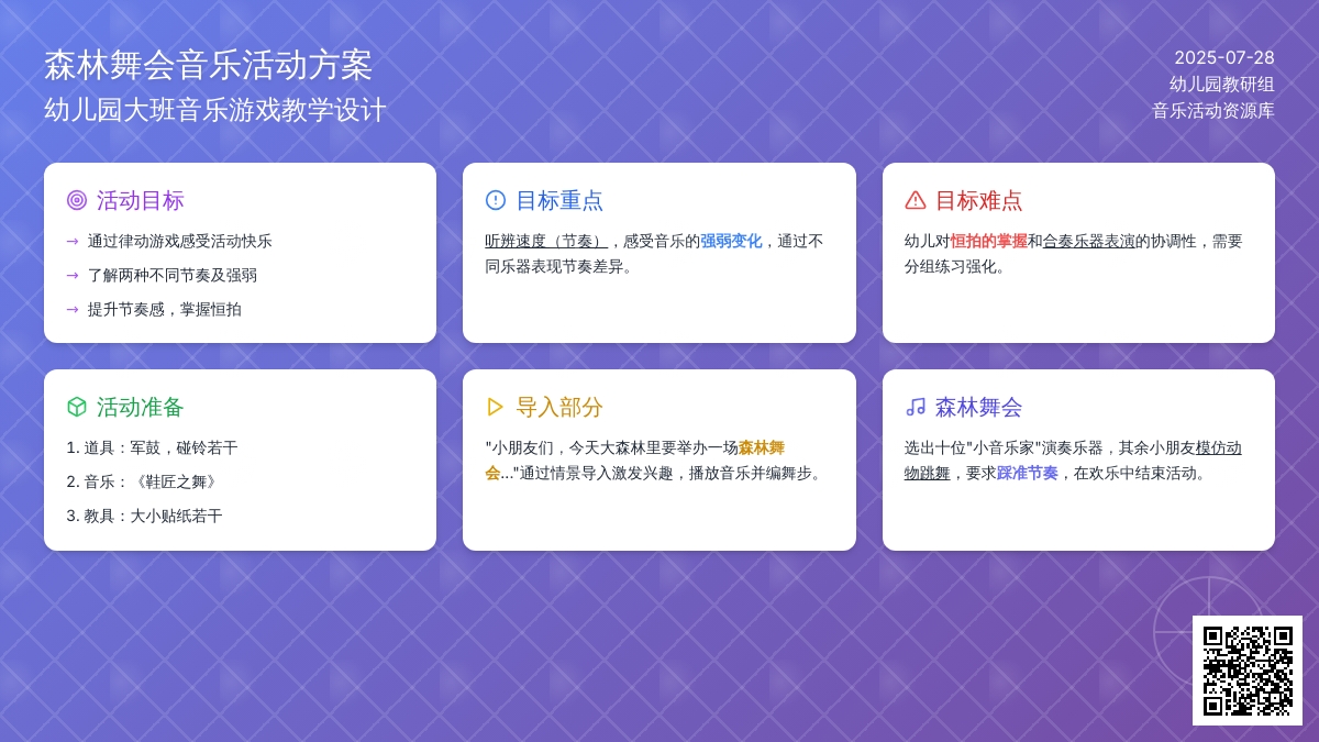 幼儿园大班音乐游戏：《森林舞会》