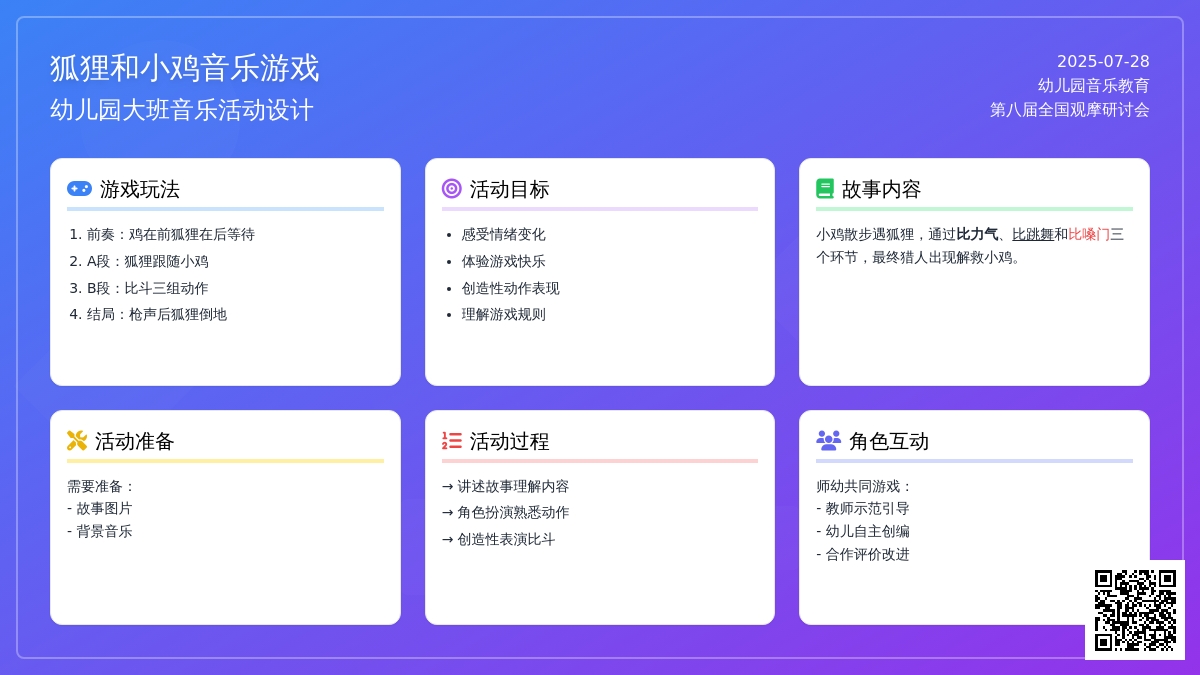 幼儿园大班音乐游戏：狐狸和小鸡