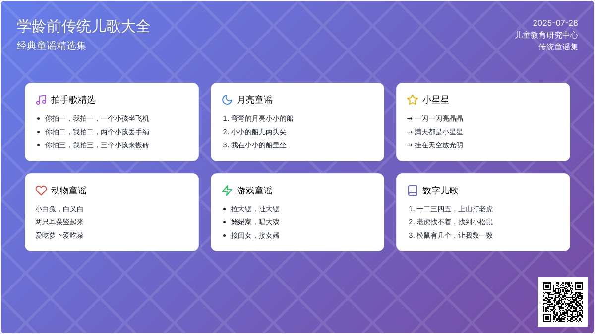 学龄前传统儿歌大全