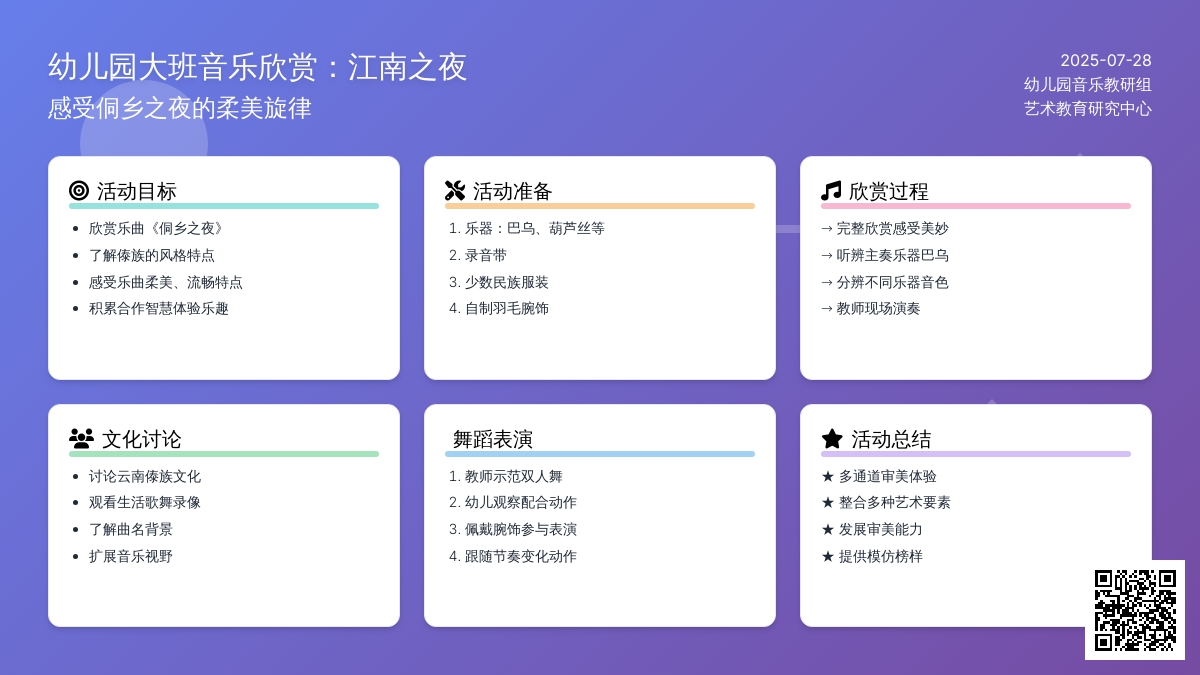 幼儿园大班音乐欣赏：江南之夜