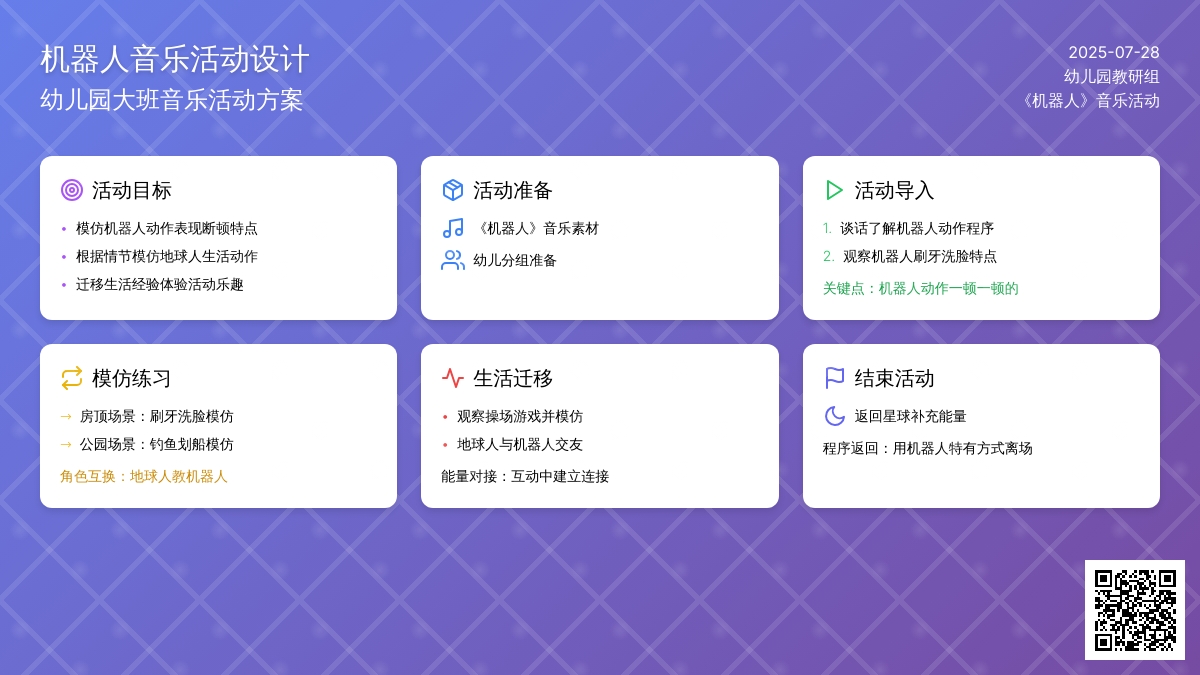 幼儿园大班音乐活动：《机器人》