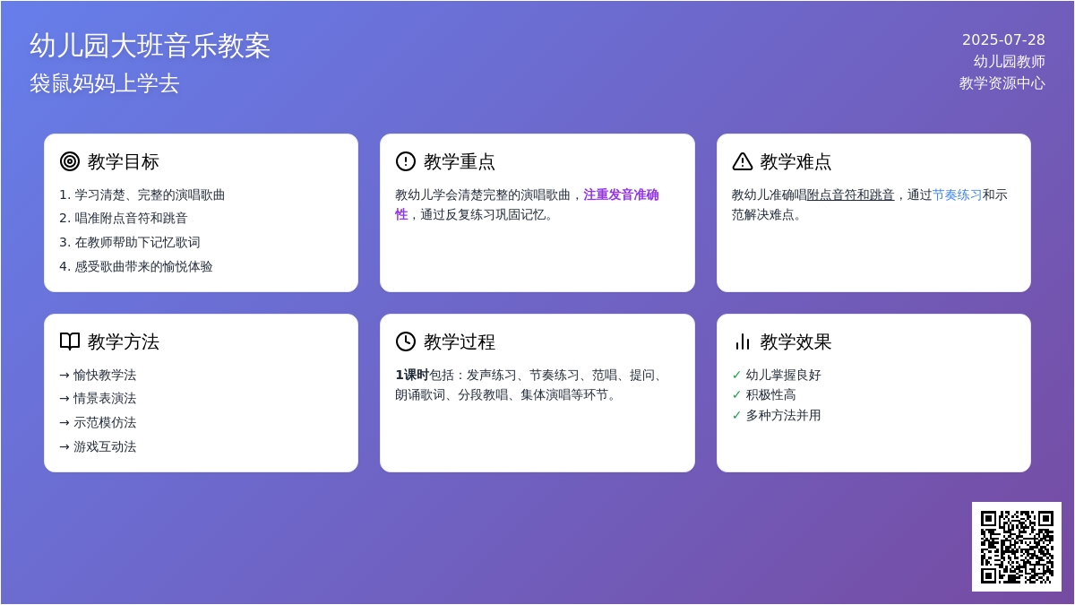 幼儿园大班音乐教案：袋鼠妈妈上学去